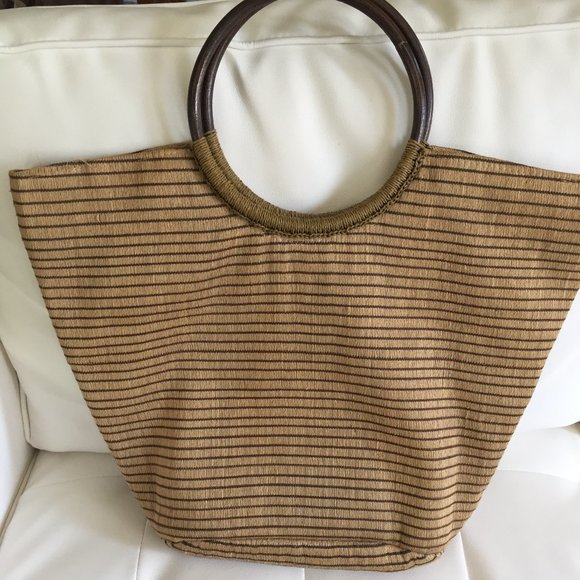Royal Standard Handbags - Jute Bag with Wood Handles NWOT